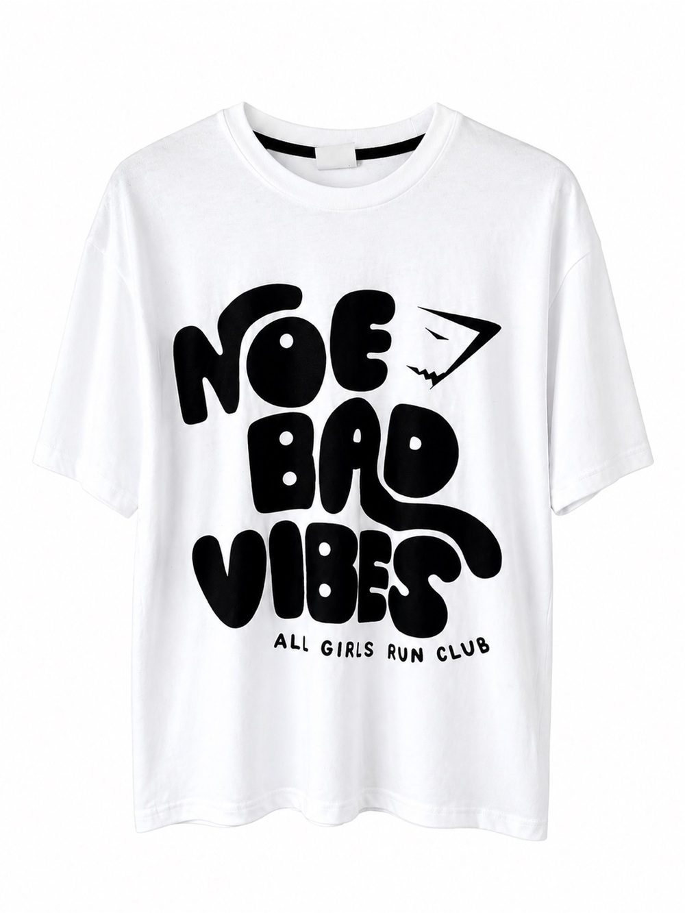 Gymshark No Bad Vibes Graphic Tee Small White Oversized Streetwear Shirt